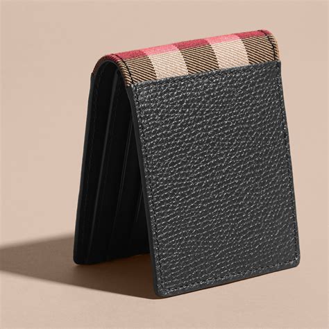 burberry house check and grainy leather card case|Men’s Designer Wallets .